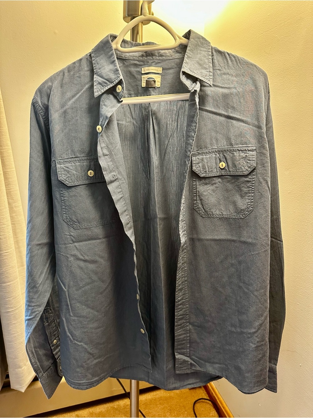 Old Navy Medium Blue Slim Fit Shirt with Navy Logo Tag